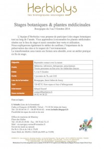 Programme du stage octobre 2014
